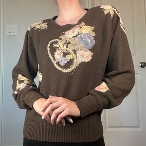 Vintage- Women’s JH Collectibles Lambswool Sweater In Soft Brown Size M